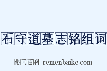 石守道墓志铭组词是什么意思的图片